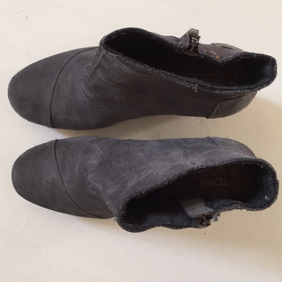 Toms Grey Suede Leather Booties - Picture 8 of 8
